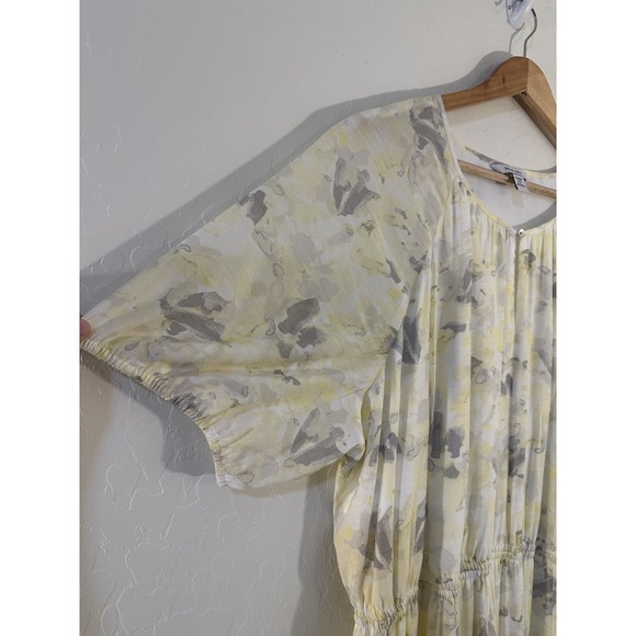 Nine West Womans Cottagecore Floral Maxi Dress Size 2X Boho Beachy Yellow Lined - Picture 10 of 15